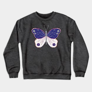 Navy and white butterfly Crewneck Sweatshirt